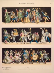 Ein fantasievoller Karnevalsumzug, aus Muenchener Bilderbogen, veröffentlicht von Braun & Schneider, München, 1868